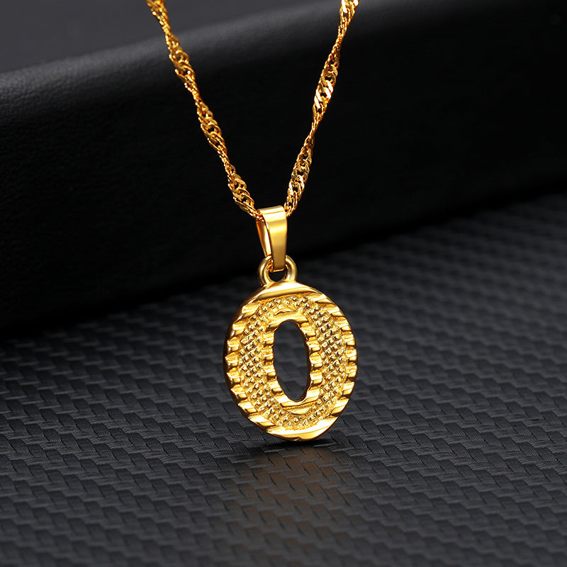 Gold-Plated Alphabet Letters Pendant Necklace