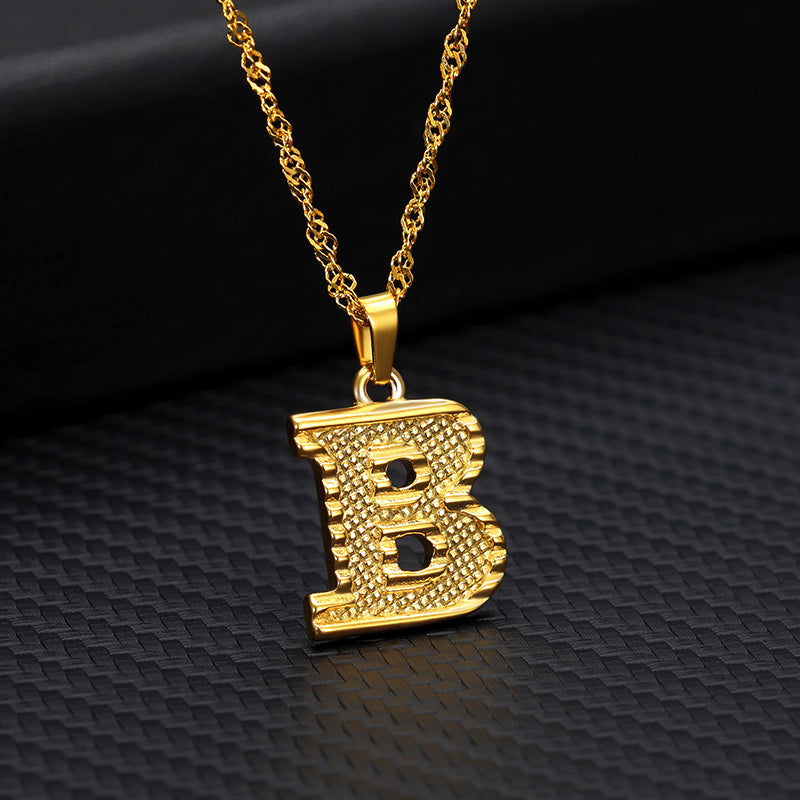 Gold-Plated Alphabet Letters Pendant Necklace