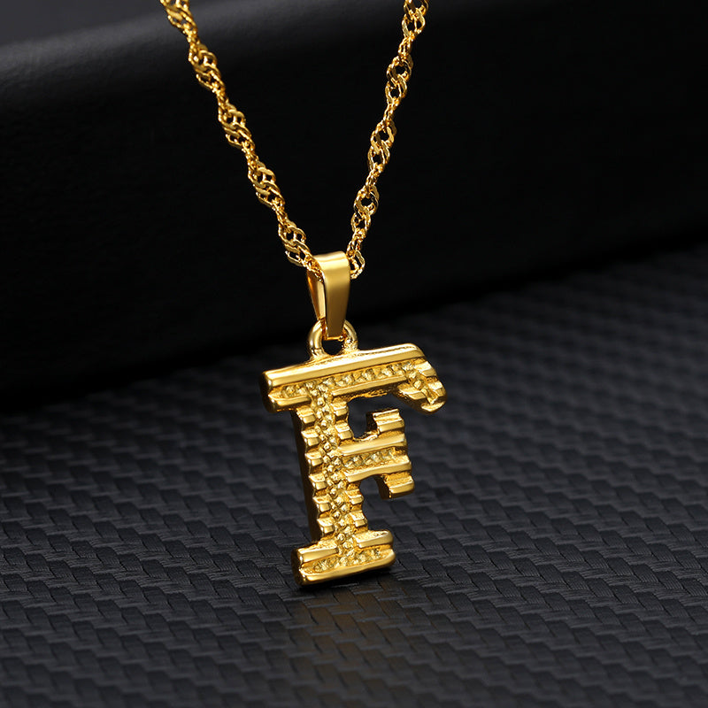 Gold-Plated Alphabet Letters Pendant Necklace