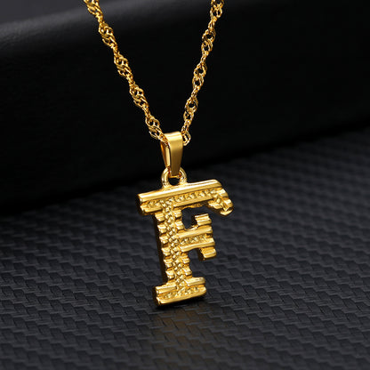 Gold-Plated Alphabet Letters Pendant Necklace