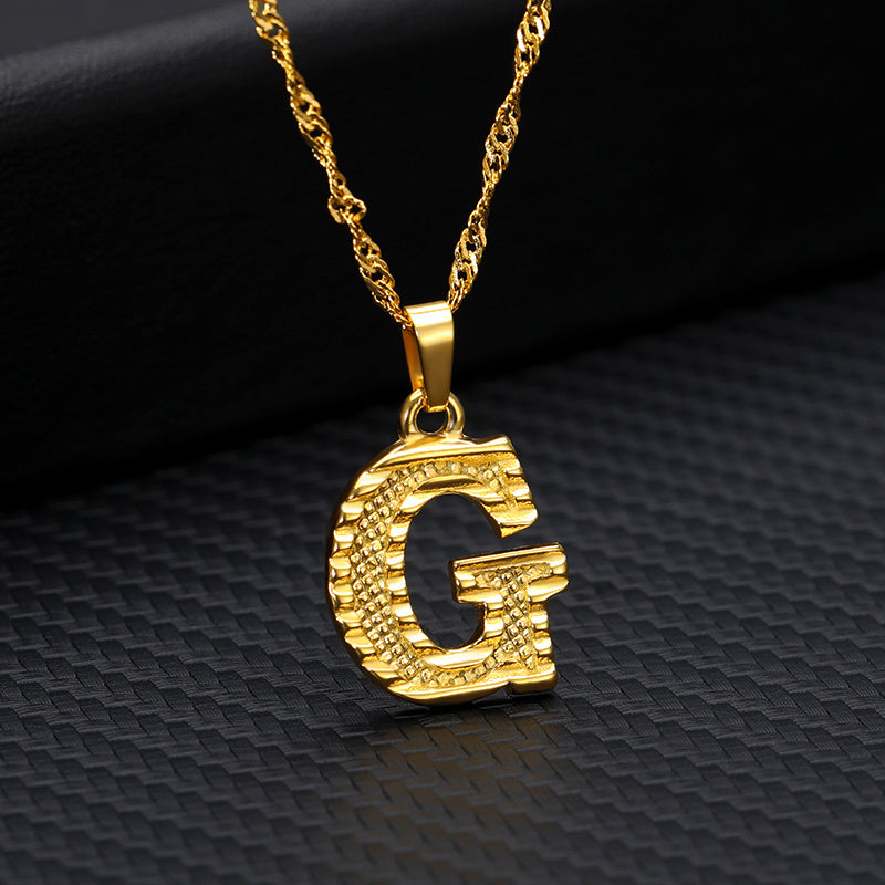 Gold-Plated Alphabet Letters Pendant Necklace