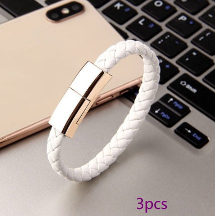 Smart Leather Bracelet USB Portable Travel Charging for Men Women Android / iPhone