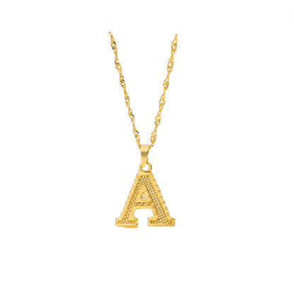 Gold-Plated Alphabet Letters Pendant Necklace