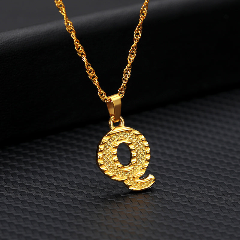 Gold-Plated Alphabet Letters Pendant Necklace