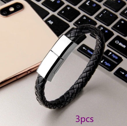 Smart Leather Bracelet USB Portable Travel Charging for Men Women Android / iPhone