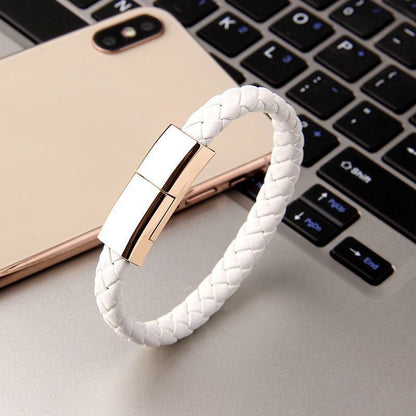 Smart Leather Bracelet USB Portable Travel Charging for Men Women Android / iPhone