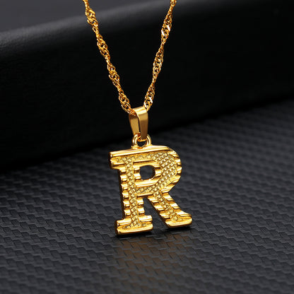 Gold-Plated Alphabet Letters Pendant Necklace