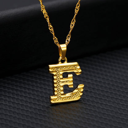 Gold-Plated Alphabet Letters Pendant Necklace