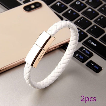 Smart Leather Bracelet USB Portable Travel Charging for Men Women Android / iPhone