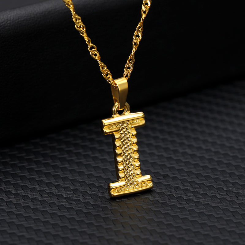 Gold-Plated Alphabet Letters Pendant Necklace