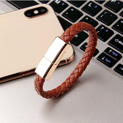 Smart Leather Bracelet USB Portable Travel Charging for Men Women Android / iPhone